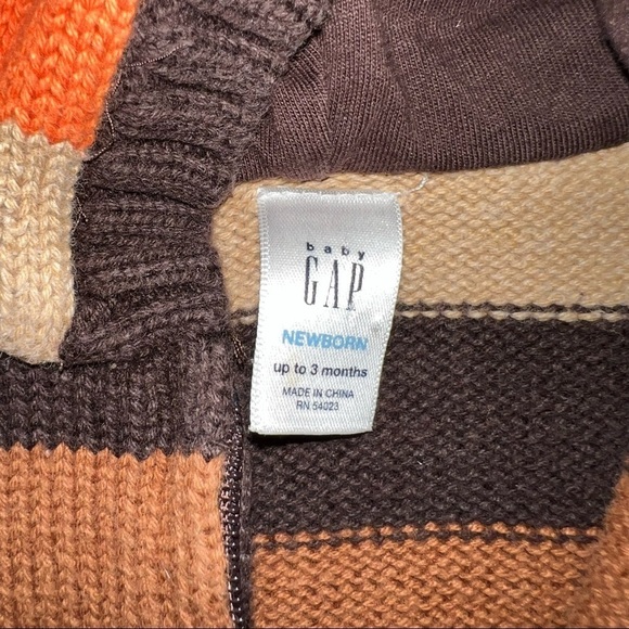 GAP Autumn Striped Zipper Sweater (0-3 mos) - Picture 2 of 4